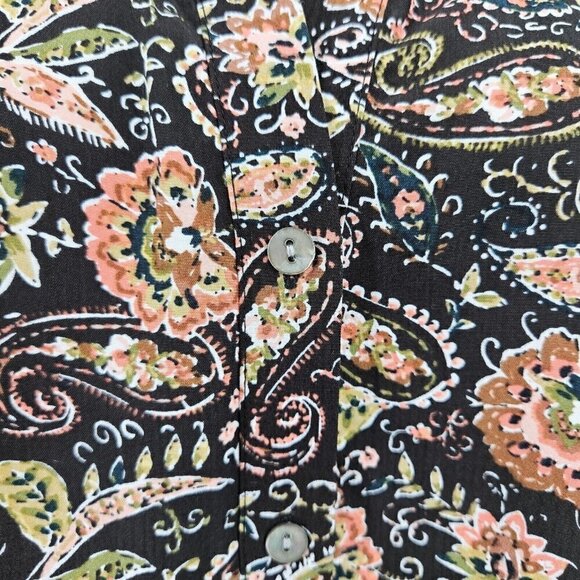 J. Jill Paisley Floral Button Front Tunic Top Multicolor Women’s M Boho Hippie - Picture 5 of 12